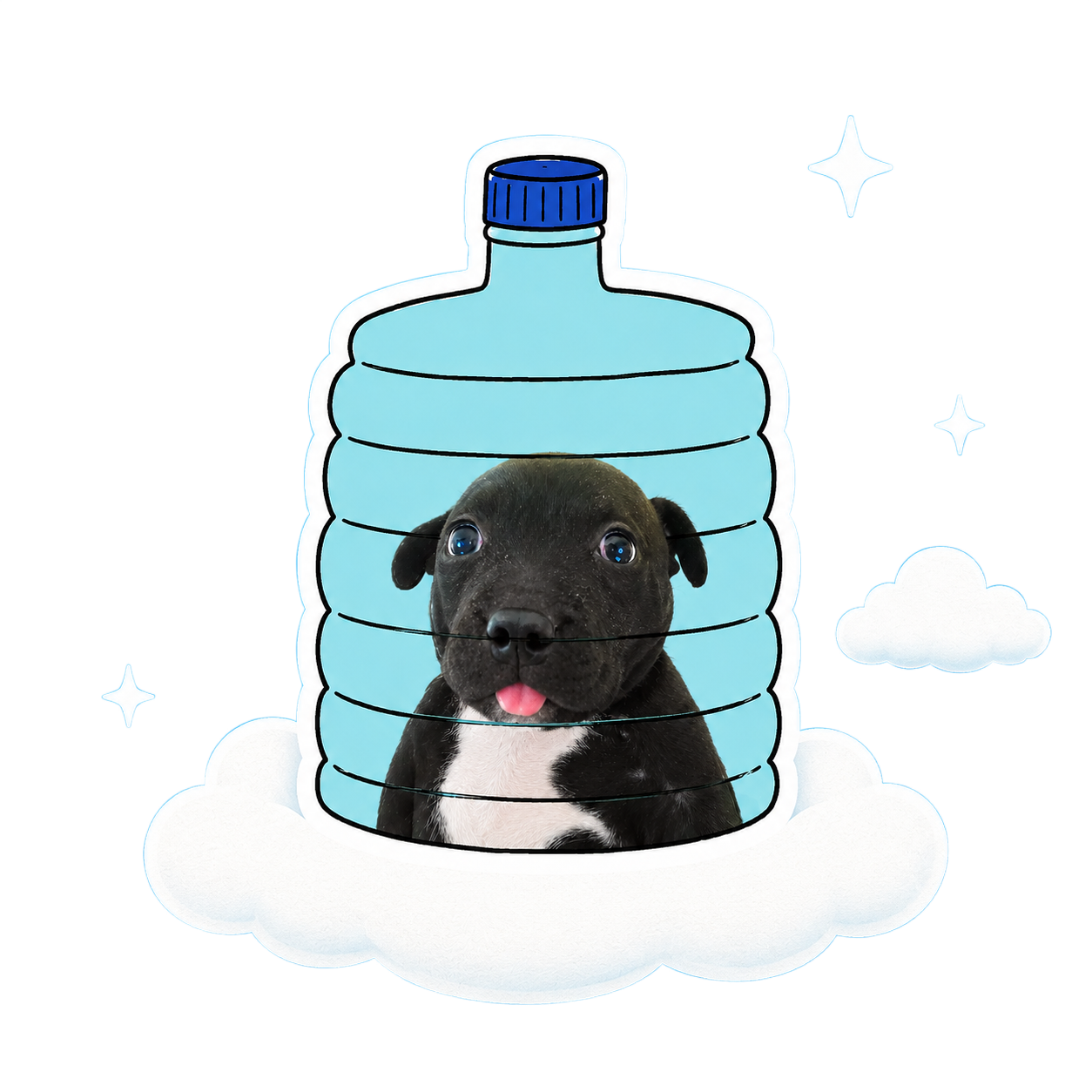 The jug resting on a cloud at night